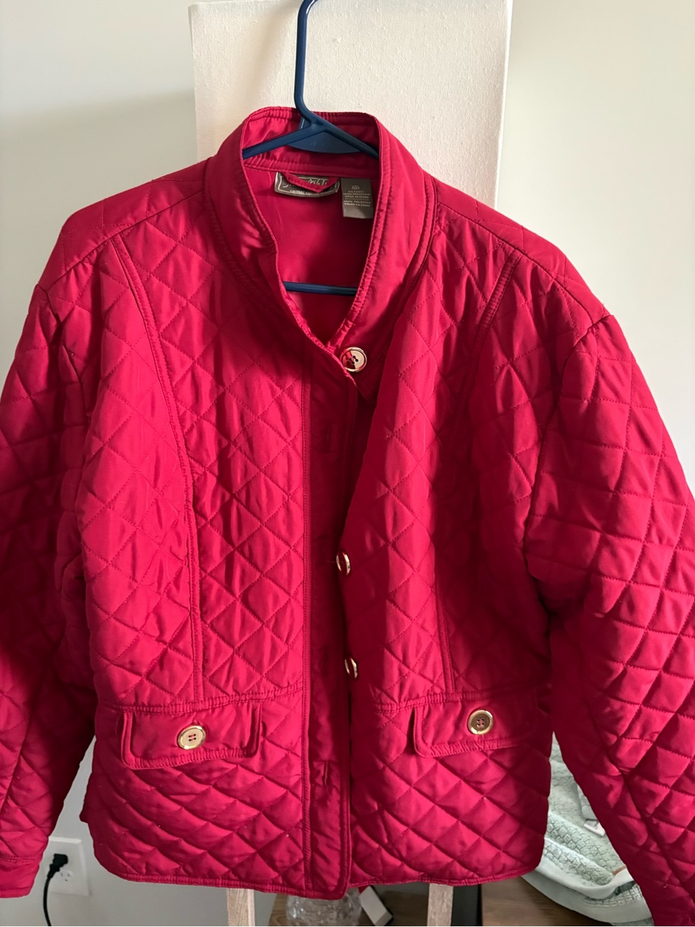 Jane Ashley Quilted Red Puffer Jacket